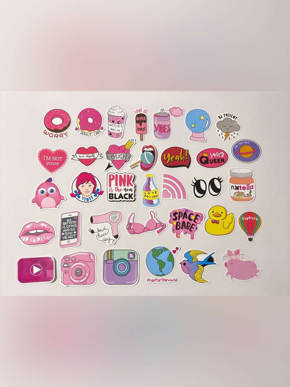 Lot of 34 Assorted Vinyl Stickers